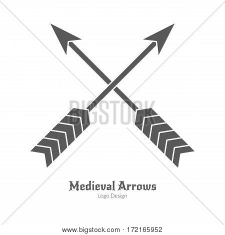 Medieval Logo Emblem Template, Black Simple Style