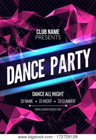 Modern Club Music Party Template, Dance Party Flyer, brochure. Night Party Club sound Banner Poster