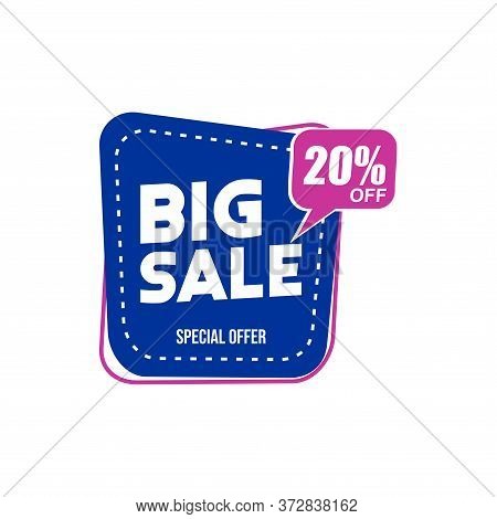 20% Big Sale Tag Vector Badge Template, 20% Big Sale Label Collection, Clearance Sale Sticker Emblem