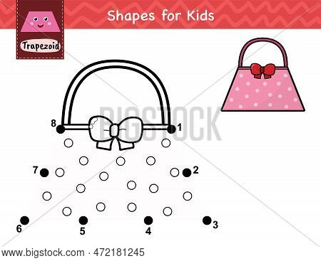 Dot To Dot Game For Kids. Connect The Dots And Draw A Cute Bag