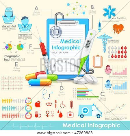 ekipman ve tıpta tıbbi Infographic çizimi