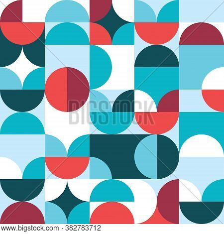 Retro 60's And 70's Style Vector Seamless Minimalist Pattern - 60's And 70's Geometric Textile Desig