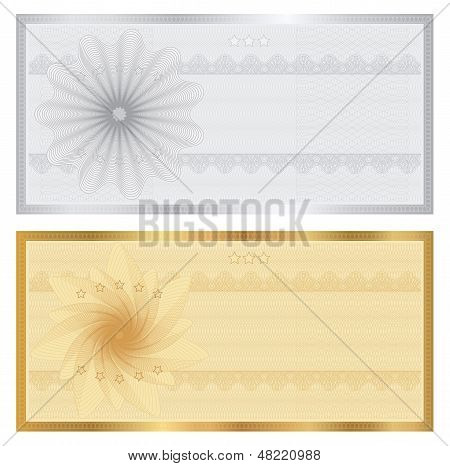 Gift Voucher / certificate / coupon template (banknote, money, currency, cheque, check)