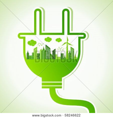 Ecology concept with electric plug