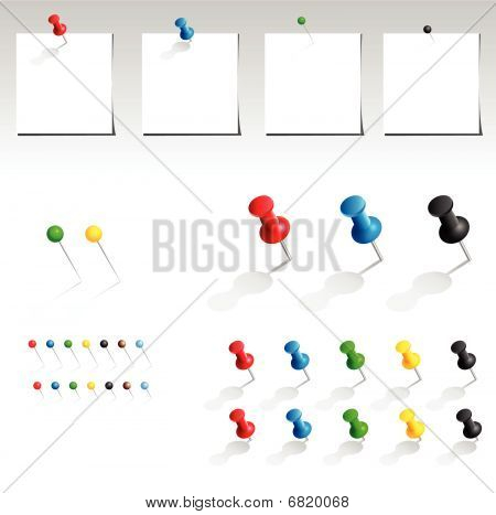 Vector push pin collection