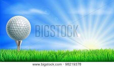 Golf Course Ball And Tee