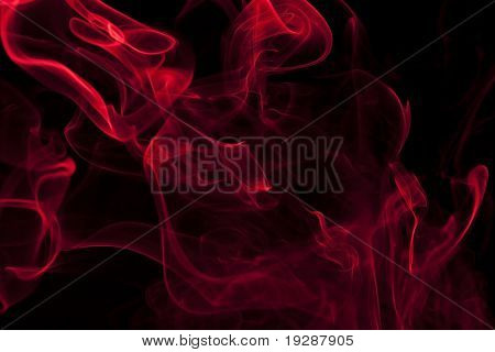 Smoke wisp in bright color red