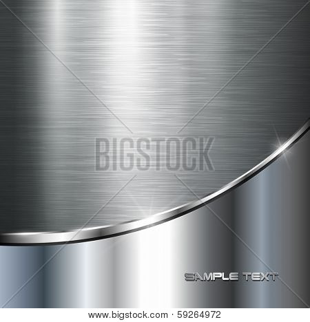 Metallic background, vector polished steel texture.