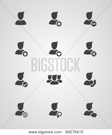 Set of vector user icons