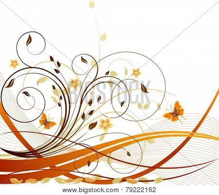 Autumn vector floral background