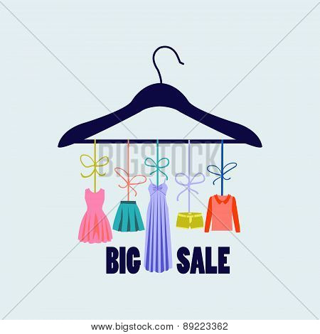 Hanger With Clothing - Illustration