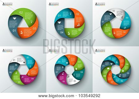 Vector spiral circle element for infographic.