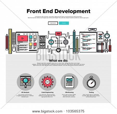 Front End Development Flat Line Web Graphics