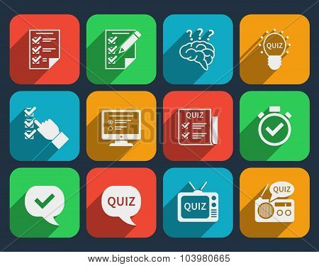 Lottery and quiz icons