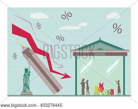 Economic Crisis Concept, Financial Crisis And Bankruptcy, Economic Downturn, Profit And Loss. Financ