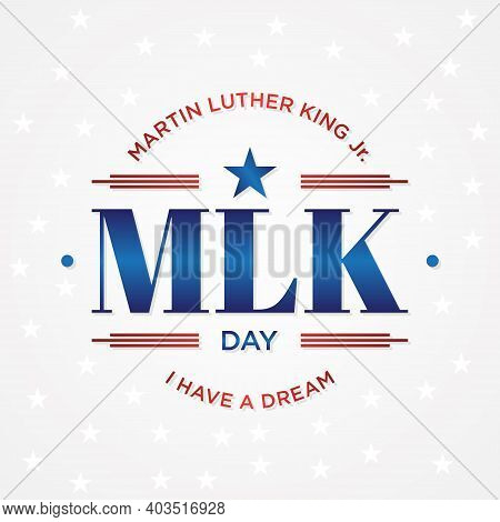 Mlk Or Martin Luther King Letter Emblem Design In American Flag Colors On An Isolated White Backgrou