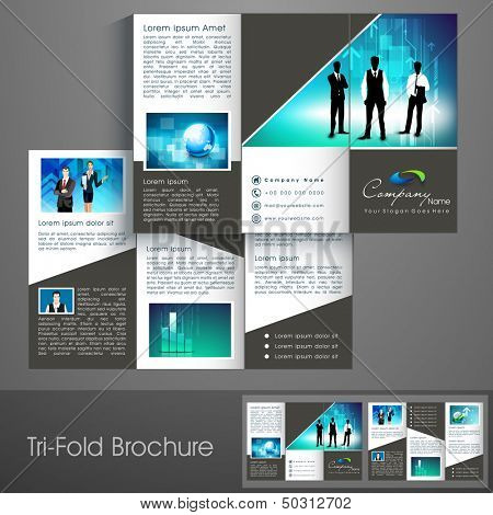 Profesionales tres veces folleto plantilla, folleto corporativo o diseño de la cubierta, puede utilizarse para 