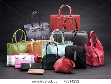 Set Of Beautiful Leather Handbags