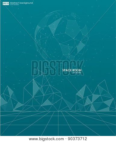 Abstract polygonal space low poly background with connecting dots and lines. Connection structure. Vector science background. Futuristic HUD background. Business abstract Vector illustration