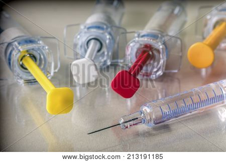 Several Types Of Syringes For Palliative Care, Conceptual Image