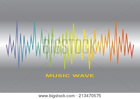 Pulse music player logo. Vector colorful equalizer element