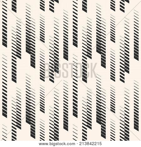 Abstract geometric seamless pattern with vertical halftone lines, tracks, stripes. Extreme sport style illustration, hipster fashion design, urban art. Monochrome graphic texture. Sports pattern. Urban pattern. Stripes pattern. Design pattern.