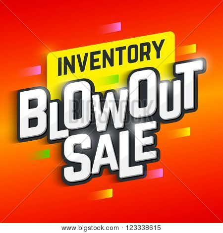 Inventory Blowout Sale banner. Special offer, big sale, clearance. Vector illustration.