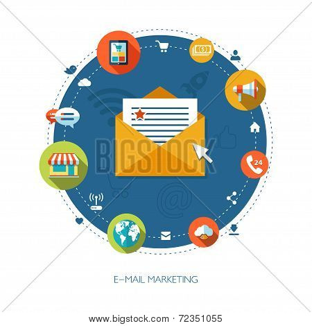 Illustration of flat design business marketing composition