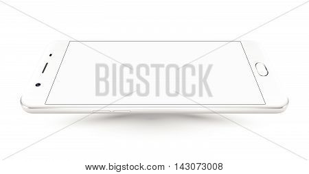 New realistic mobile phone white smartphone iphon style mockups with blank screen isolated on white background. Vector illustration. for printing and web element Game and application mockup.