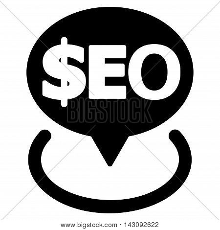 Geotargeting Seo icon. Vector style is flat iconic symbol with rounded angles, black color, white background.