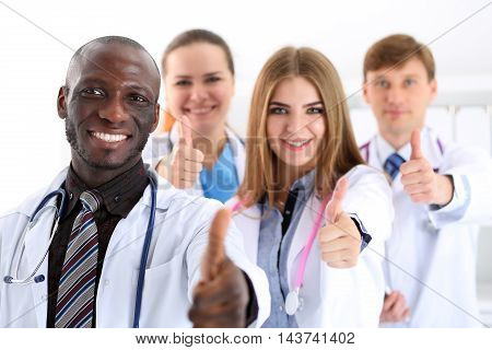 Group Of Medicine Doctor Hands Show Ok