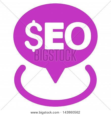 Seo Geotargeting icon. Vector style is flat iconic symbol with rounded angles, violet color, white background.