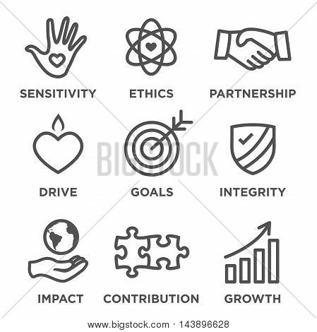 Social Responsibility Outline Icon Set