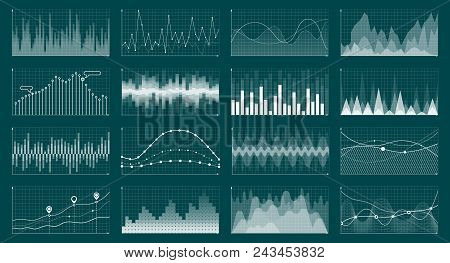 Currency Grow Chart. Data, Stock Graph Diagram, Finance And Economic Market Analysis Graphs Statisti