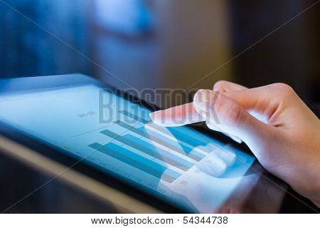 Woman Holding Digital Tablet, Closeup