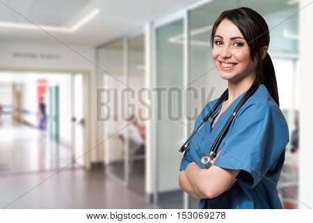 Portrait of a smiling nurse in a hospital