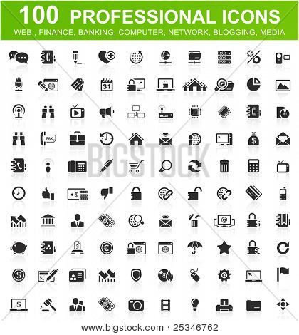 One hundred computer icons collection