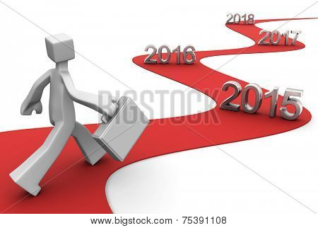 Bright future success concept 2015 3d illustration