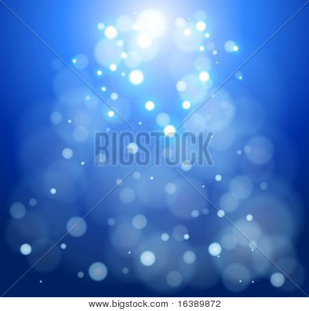 blue bokeh abstract light background. Vector illustration