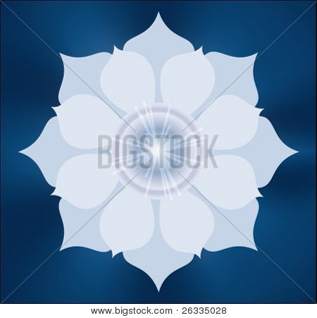 stilisierte blaue lotus