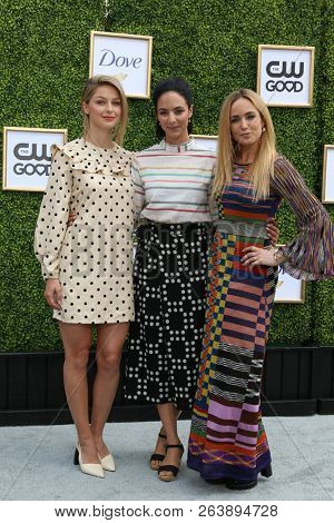 LOS ANGELES - OCT 14:  Melissa Benoist, Tala Ashe, Caity Lotz at the CW Network's Fall Launch Event  at the Warner Brothers Studios on October 14, 2018 in Burbank, CA