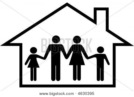 House Of Happy Family Parents And Children Safe At Home