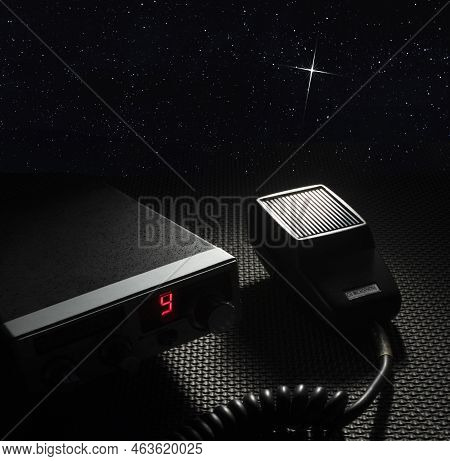 3d Illustration Of A Cb Radio On Channel 9 Trying To Send A Signal To A Distant Star