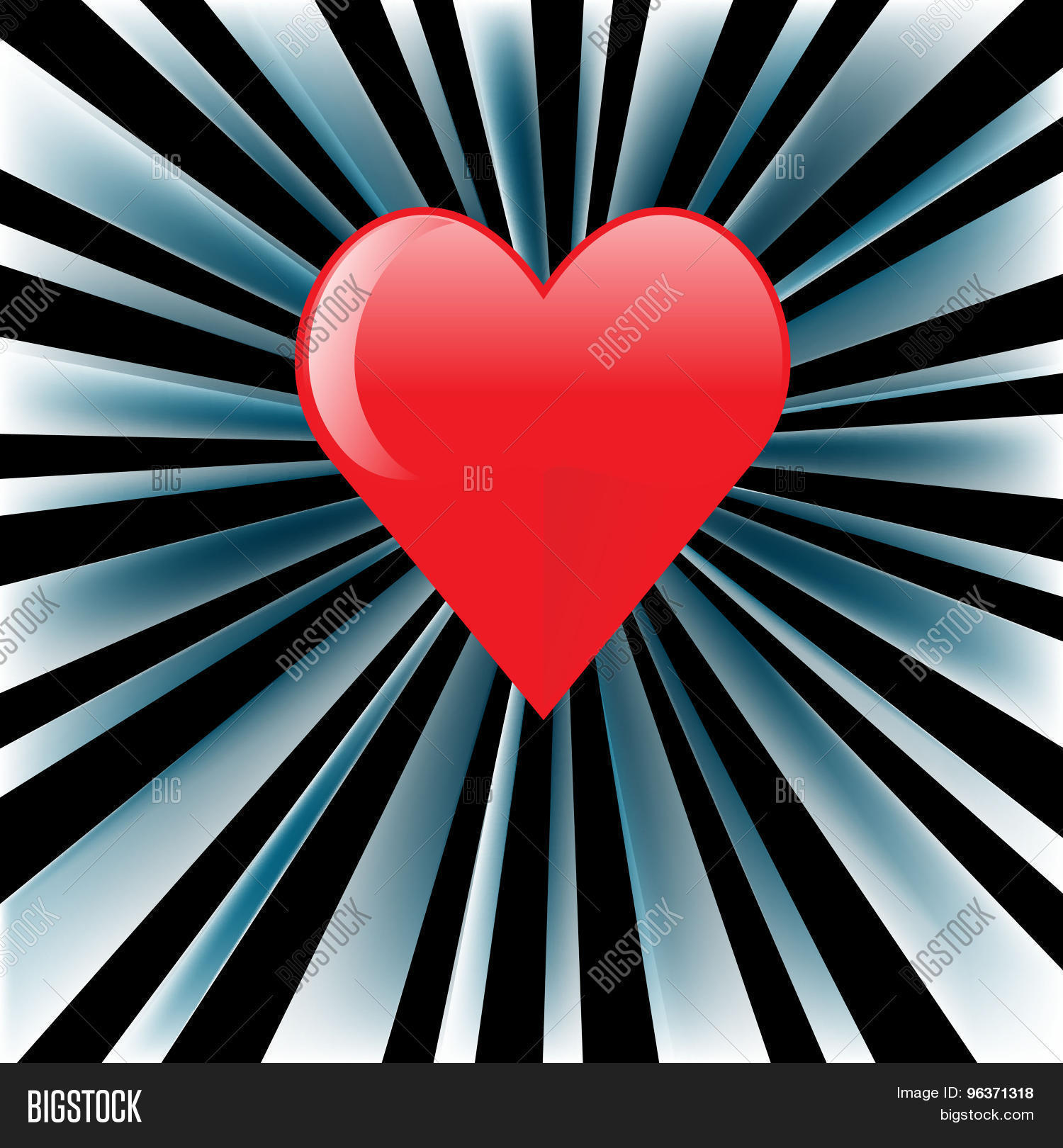 Heart On Striped Vector & Photo (Free Trial) | Bigstock