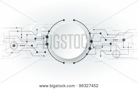 Vector Illustration Abstract Futuristic White Circuit Board