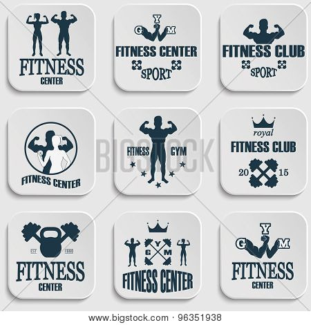 Fitness gym icons