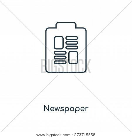 Newspaper Icon In Trendy Design Style. Newspaper Icon Isolated On White Background. Newspaper Vector