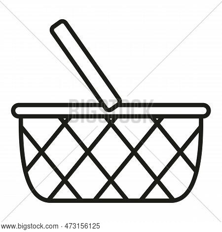 Basket Container Icon Outline Vector. Picnic Wicker. Empty Basket