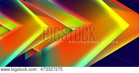 Abstract Bakground With Overlapping Triangles And Fluid Gradients For Covers, Templates, Flyers, Pla