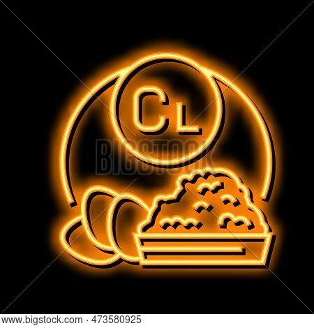 Cl Vitamin Neon Light Sign Vector. Cl Vitamin Illustration